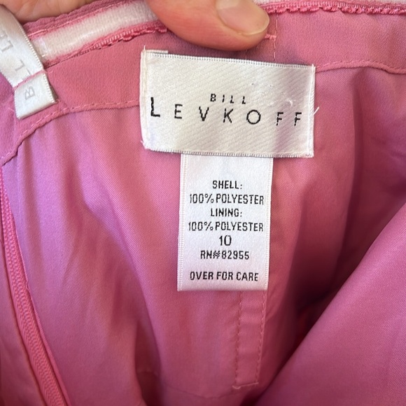 Bill Levkoff Knee Length Mauve Strapless Pleated Gown Dress. Size 10 - Picture 3 of 11